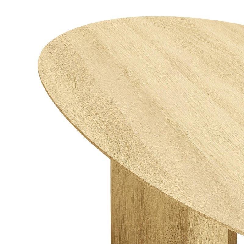 Doğal Meşe Yemek Masası 200 cm Yuvarlak Üst Tablalı Ahşap Ayaklı - 82852