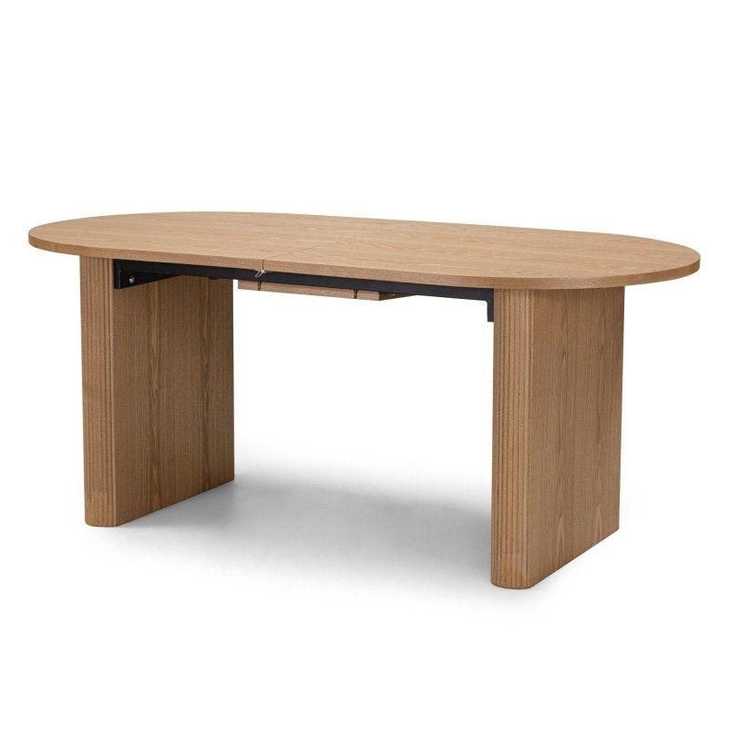 Doğal Renk Oval Açılır Masif Ahşap Yemek Masası 180-220 cm - 82858