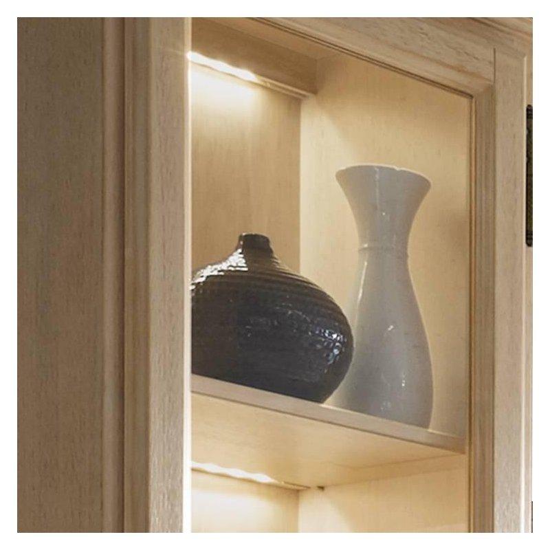Dört Parçalı Çam Masif Ahşap Vitrinli TV Ünitesi 340x217 cm - 81817