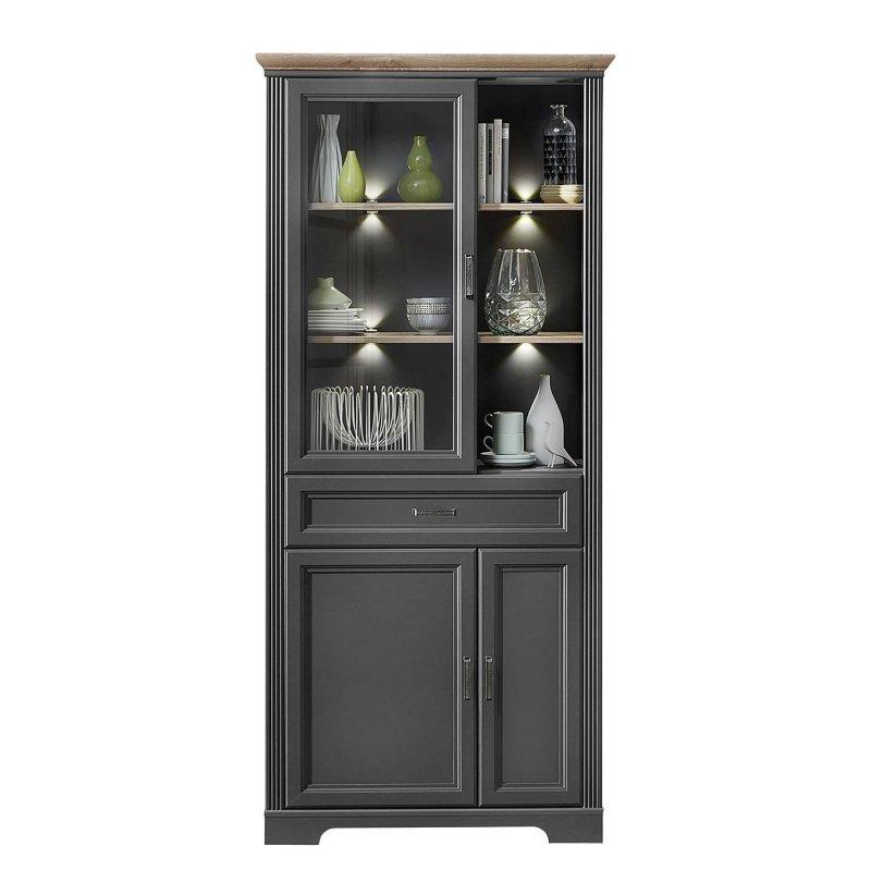 Dört Parçalı Gri Vitrinli TV Ünitesi 354x204 cm - 81799