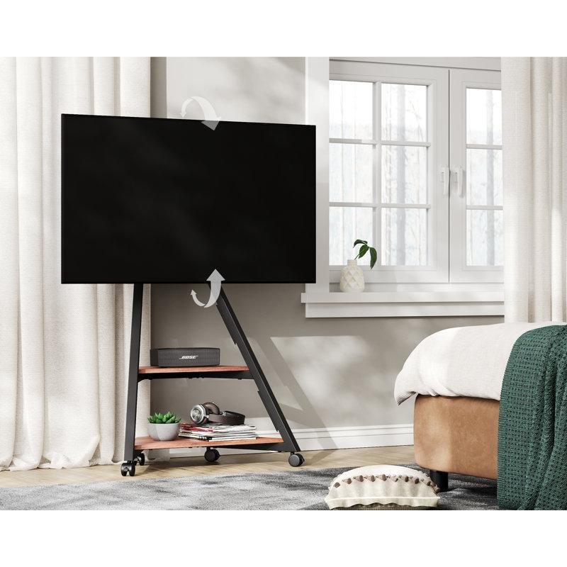 Eiffel Tower Tasarımlı Siyah Çelik Tekerlekli TV Standı 77x44x117 cm - 81433