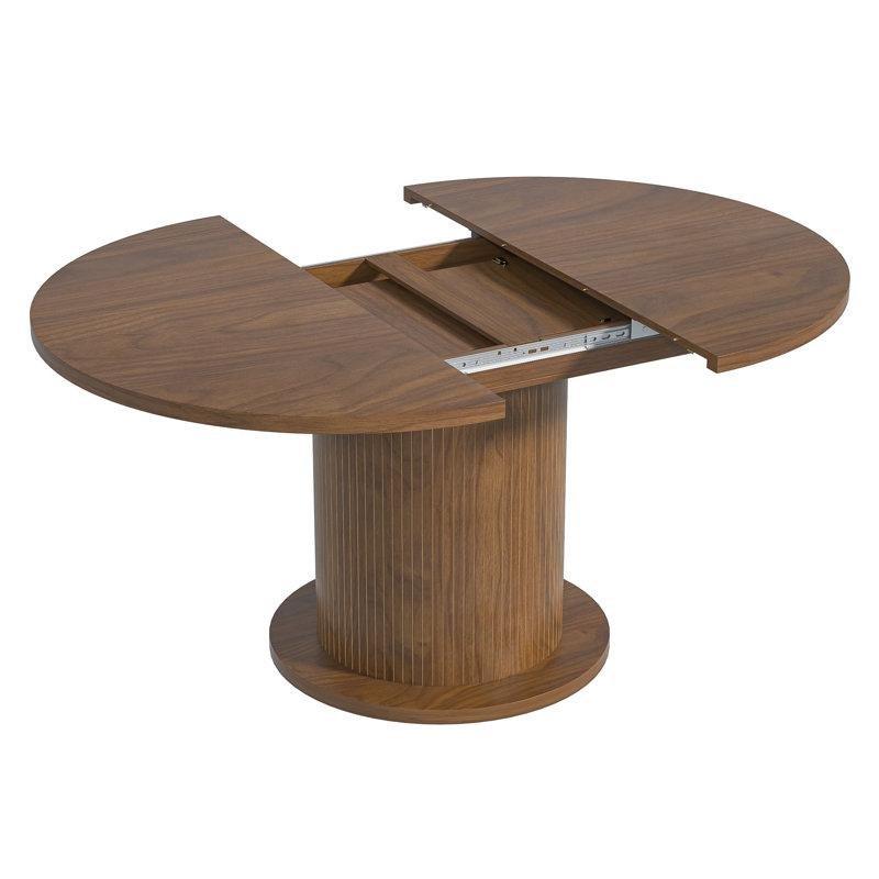 Endüstriyel Ahşap Açılır Yuvarlak Yemek Masası 109-150 cm - 82417