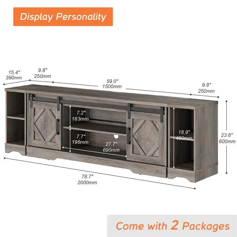 Endüstriyel Ahşap Çiftçi Evi Tarzı TV Konsolu 200 cm - 80974
