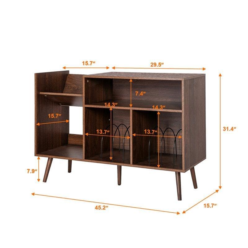 Endüstriyel Ahşap Yapılı 5 Raflı Plak Dolabı 80x115x40 cm - 81712
