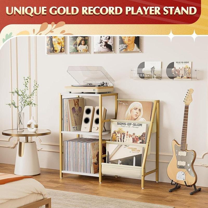 Endüstriyel Metal Çerçeveli Vintage Plak Dolabı 84 cm - 81709