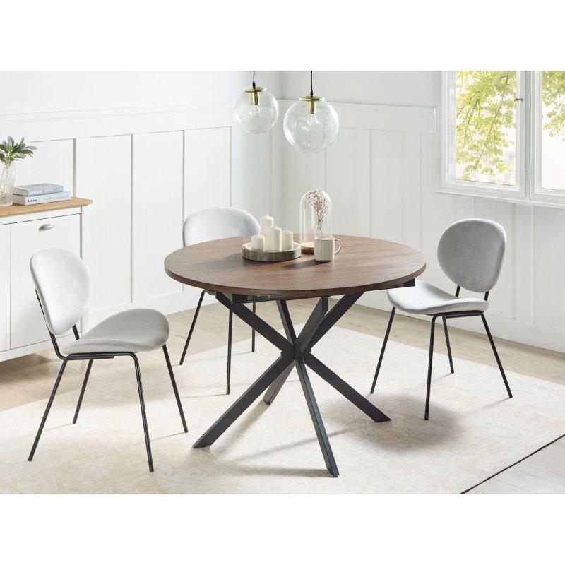 Endüstriyel Stil Açılır Yuvarlak Yemek Masası 110-140 cm Kahverengi MDF - 82582