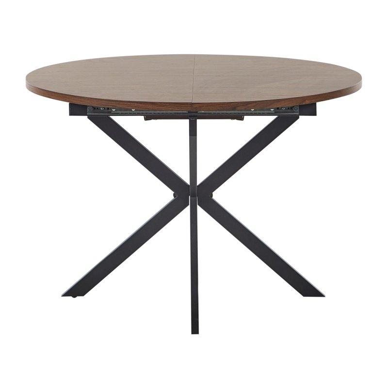 Endüstriyel Stil Açılır Yuvarlak Yemek Masası 110-140 cm Kahverengi MDF - 82582