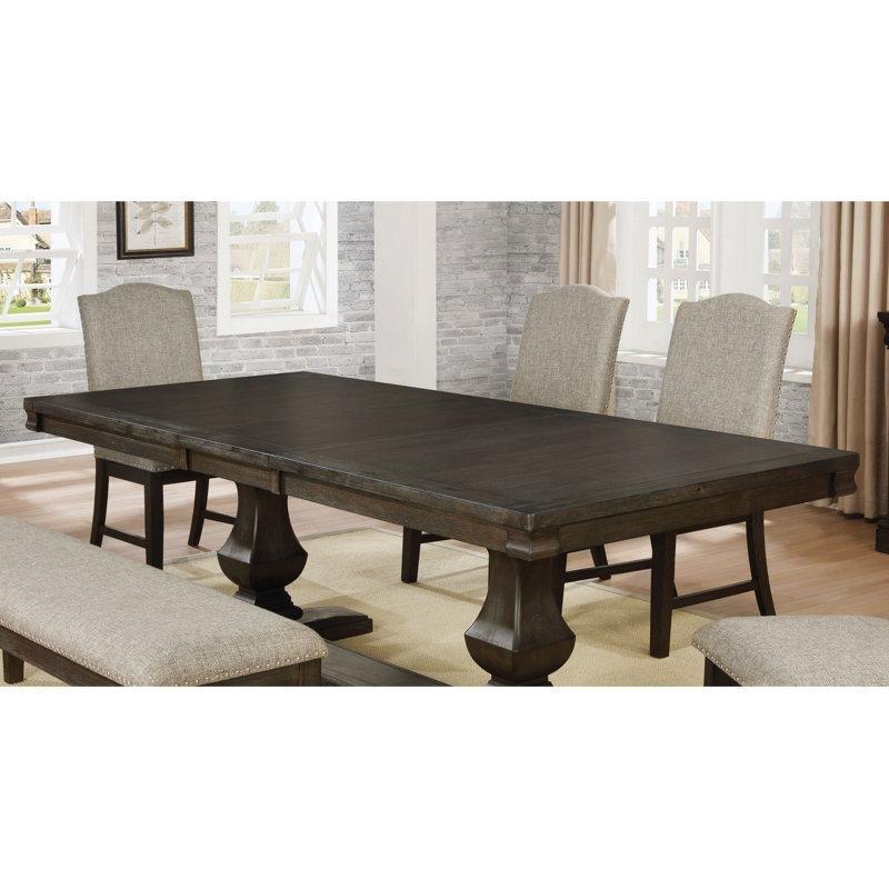 Espresso Renkli Masif Ahşap Genişletilebilir Yemek Masası 240 cm - 82438