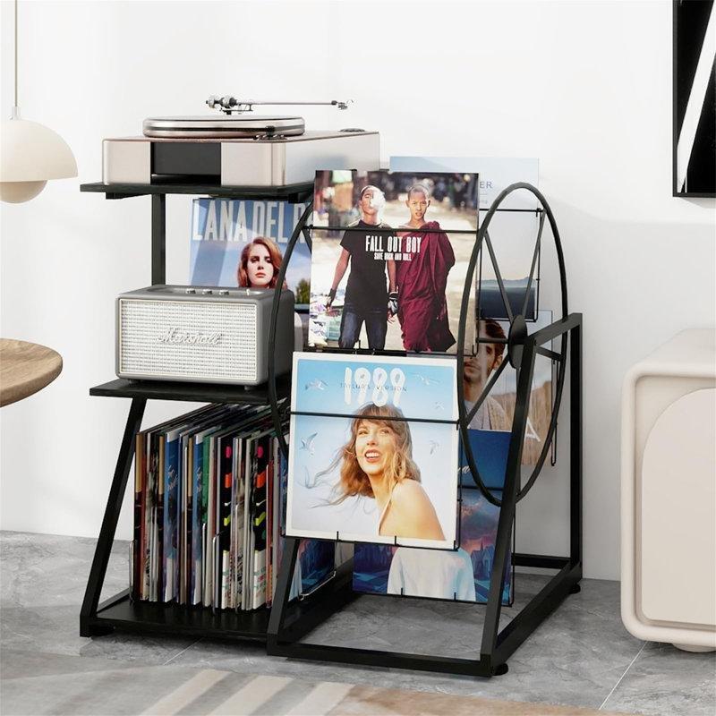 Ferris Çarkı Tasarımlı Plak Dolabı 85x80x55 cm - 81484