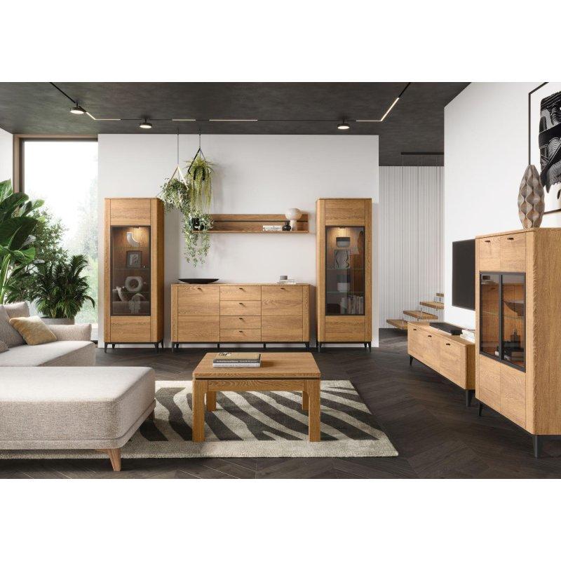 Gold Meşe Renkli Siyah Ayaklı TV Ünitesi 180x50 cm - 82237