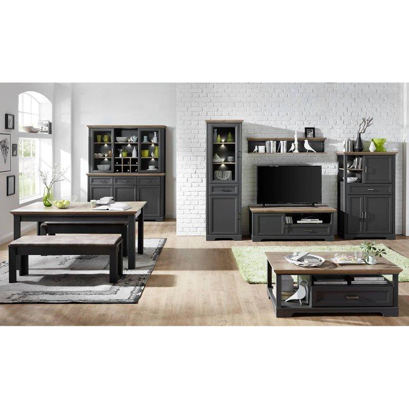 Grafitgri Dört Parçalı Vitrinli TV Ünitesi 326x204 cm - 81865
