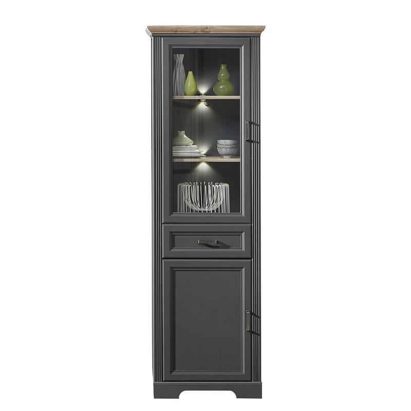 Grafitgri Dört Parçalı Vitrinli TV Ünitesi 326x204 cm - 81865