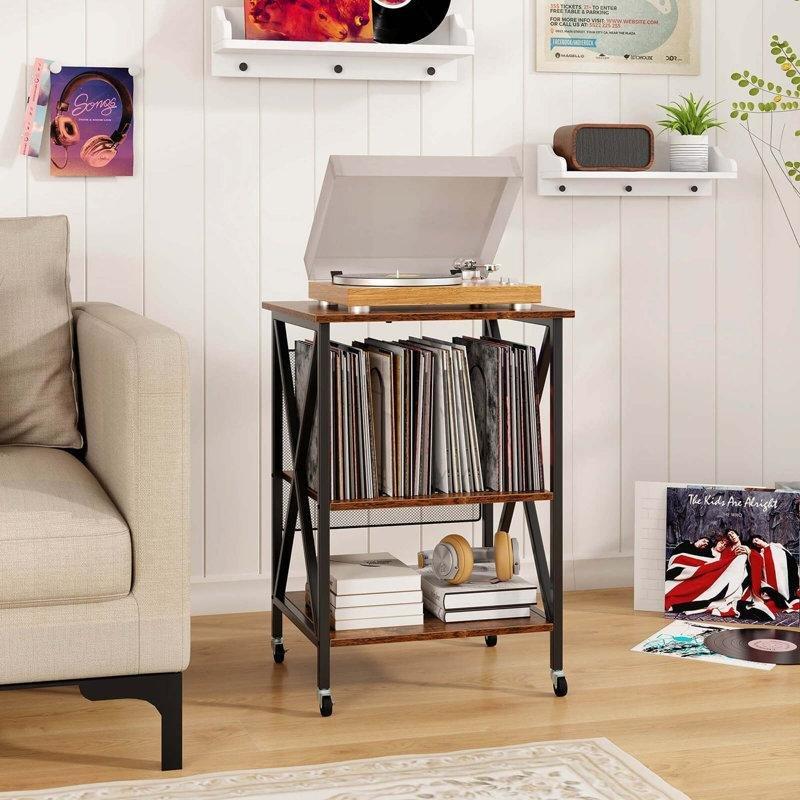 Gri Endüstriyel Ahşap Metal Plak Dolabı 52x52x76 cm - 81514