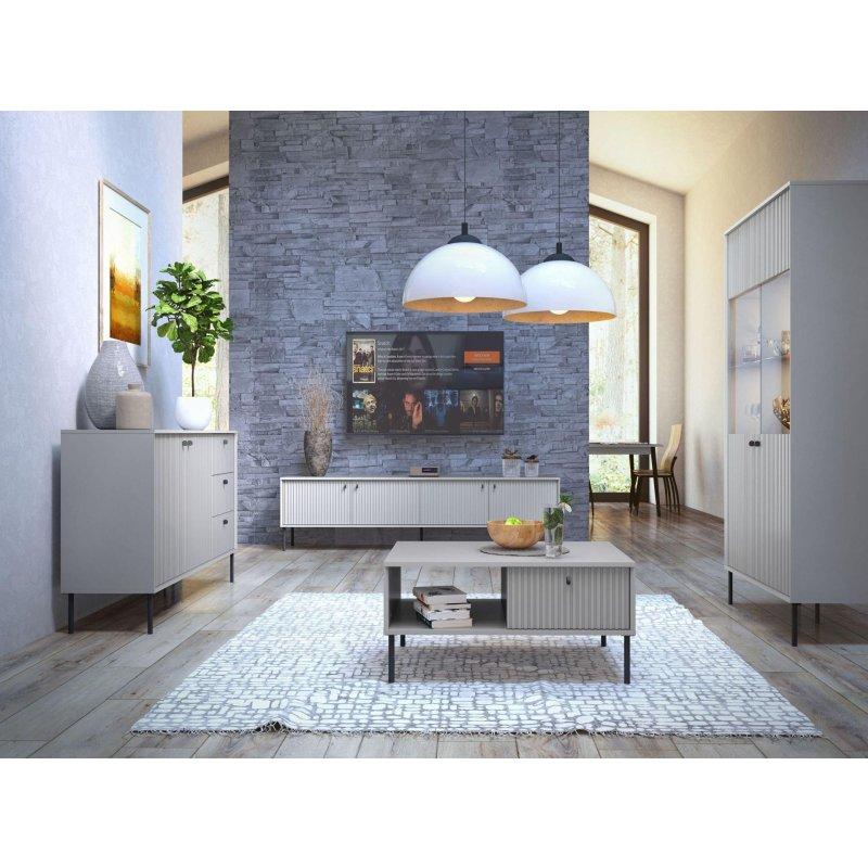 Gri Laminat Dört Kapılı TV Ünitesi 207x55x41 cm - 82177