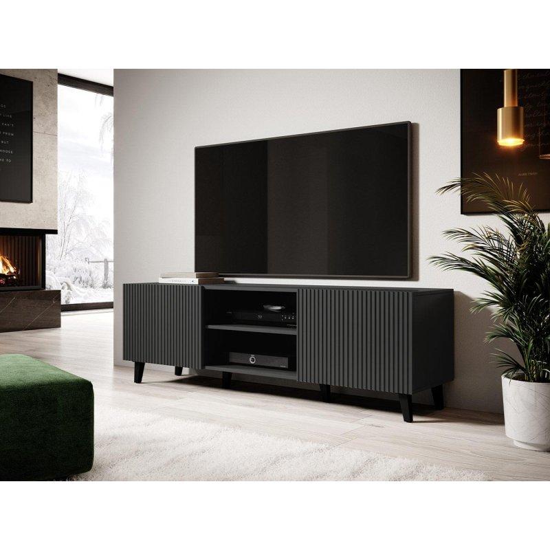 Gri Renkli 150 cm TV Ünitesi Açık Raf Tasarımı - 80524