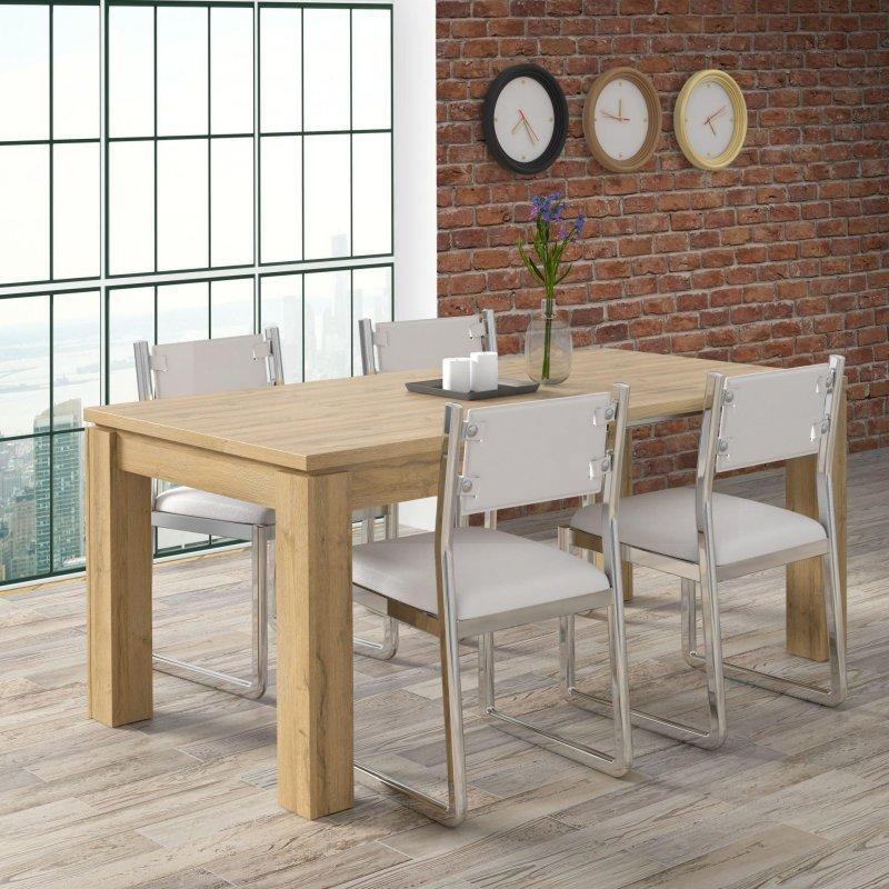 Havanna Masif Ahşap Yemek Masası 90x90 cm Meşe Postarzayan - 82957