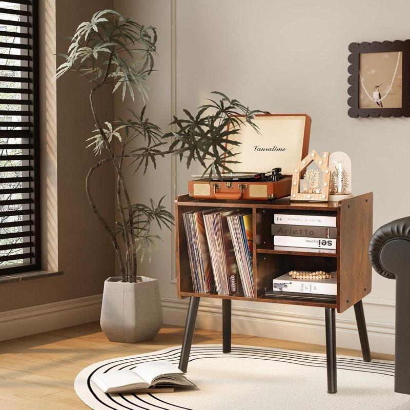 Kahverengi Endüstriyel Ahşap Plak Dolabı 66x70x37 cm - 81613