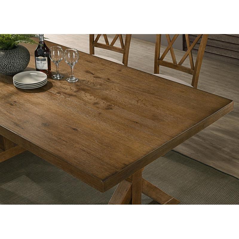 Kahverengi Endüstriyel Ahşap X Ayaklı Dikdörtgen Yemek Masası 183x107 cm - 82519
