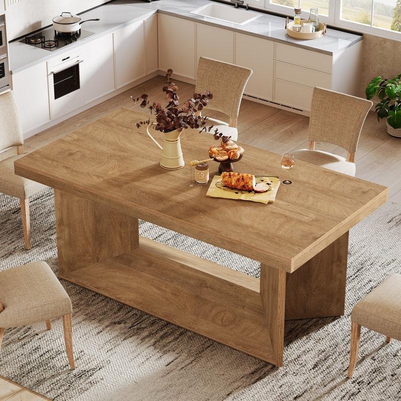 Kahverengi Endüstriyel Ahşap Yemek Masası 160x80 cm - 82525