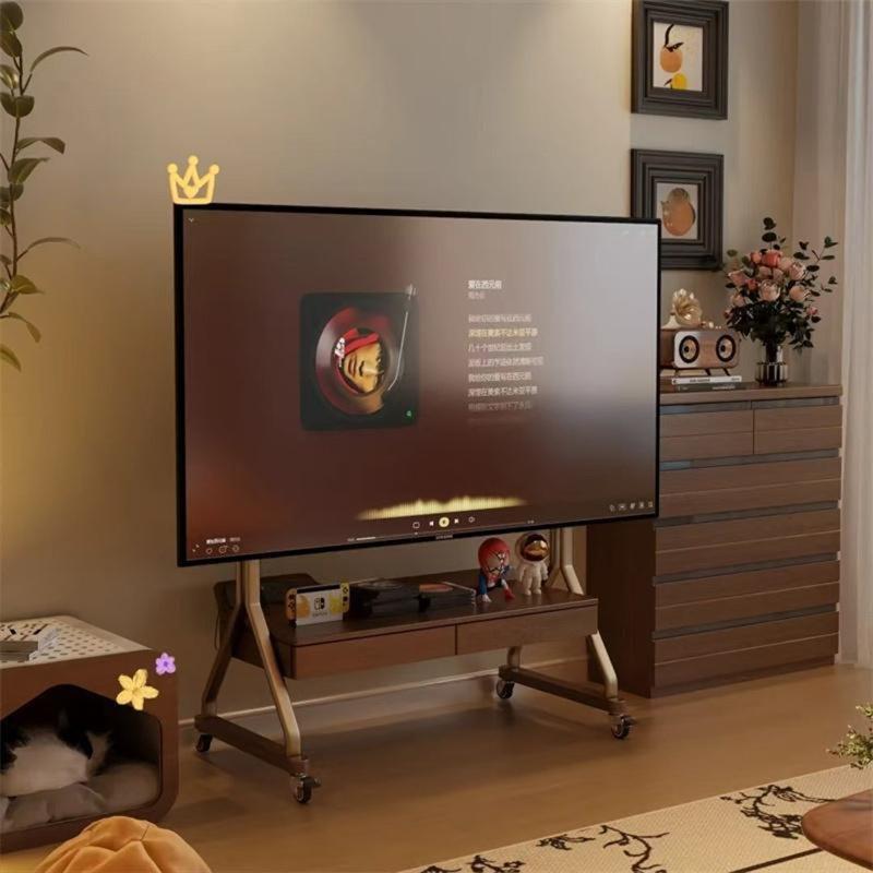 Kahverengi Meşe Ağacı Tekerlekli TV Standı 102x53x120 cm - 81388