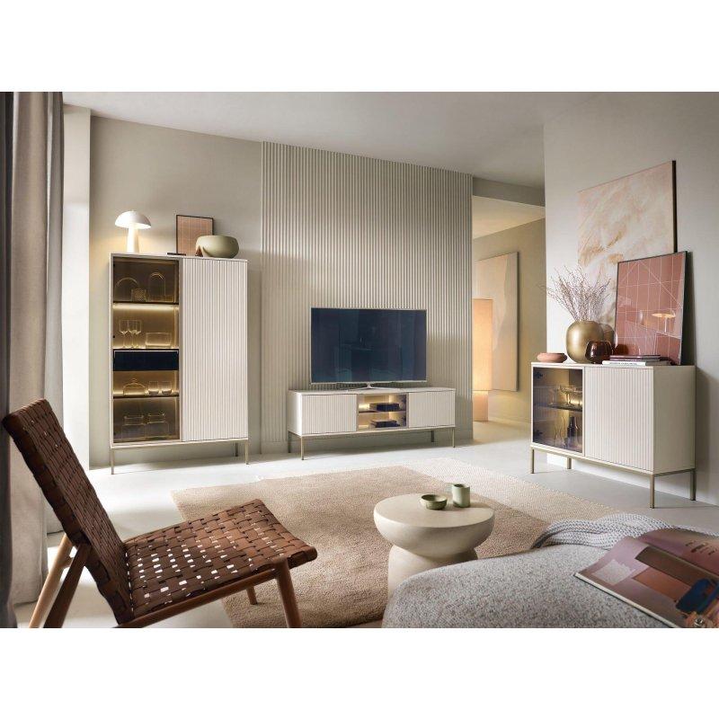 Kaszmir Renkli Üç Kapılı Vitrinli TV Ünitesi 154x56 cm - 82339