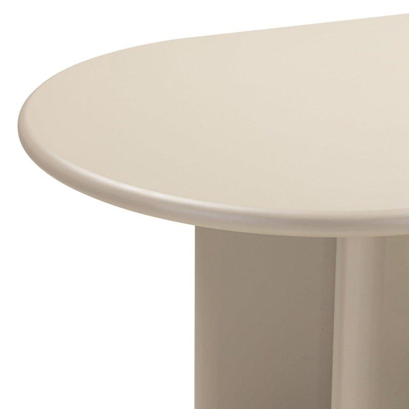 Koyu Bej Oval Yemek Masası 220 cm Masif Ahşap Ayaklı - 82837
