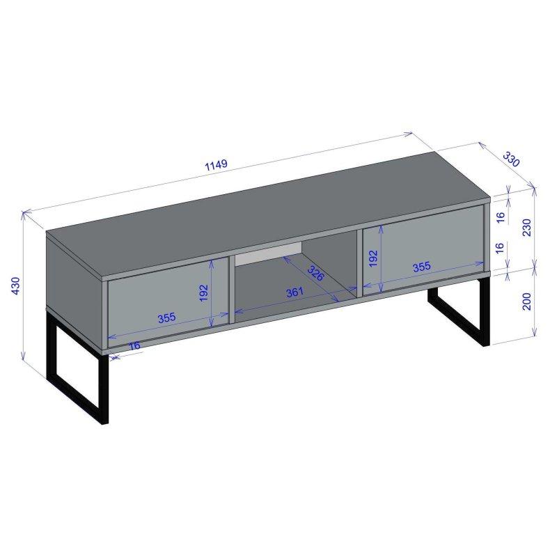 Krem Renkli İki Çekmeceli Modern TV Ünitesi 115x43 cm - 82252