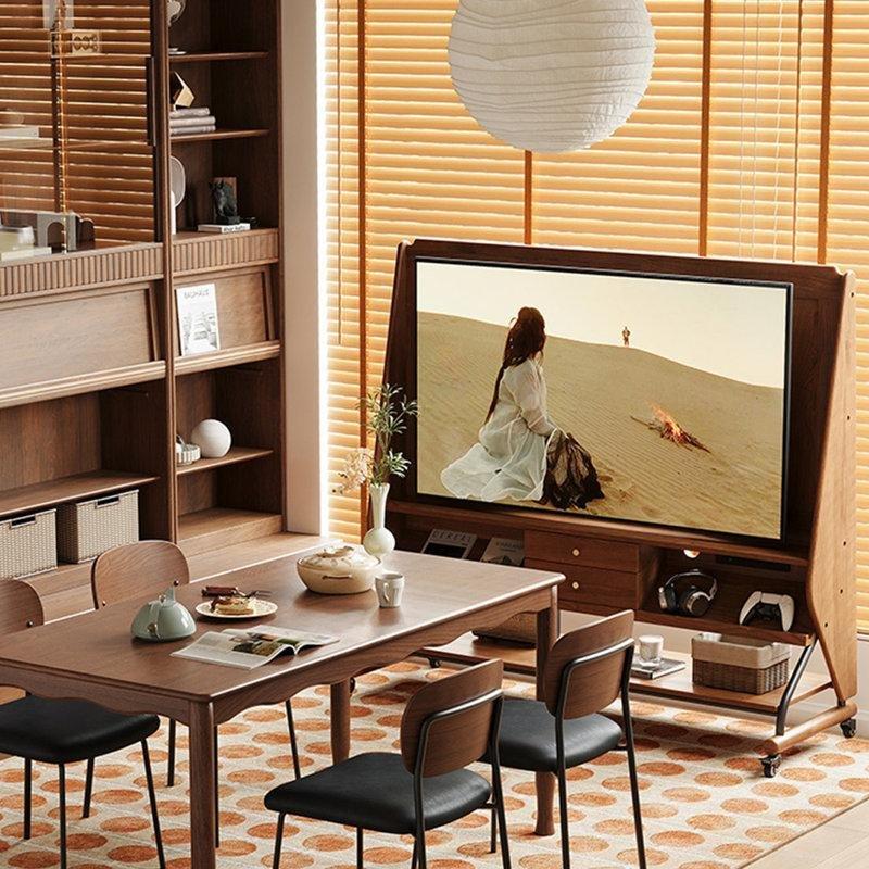 Kütüğü Ahşap Brown Tekerlekli TV Standı 47 cm Derinlik - 81421