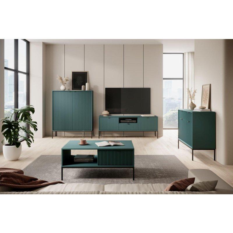 Labrador Yeşili Modern TV Ünitesi 154 cm Metalik Ayaklı - 82207