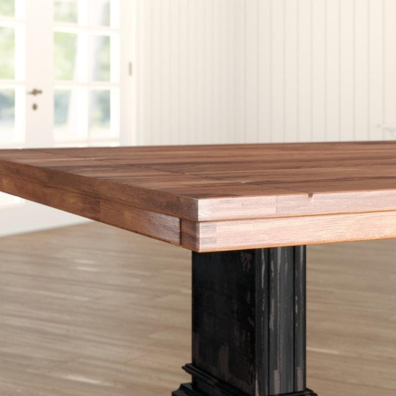 Masif Ahşap Yemek Masası Trestle Tabanı Oak Rengi 76x200x100 cm - 82477