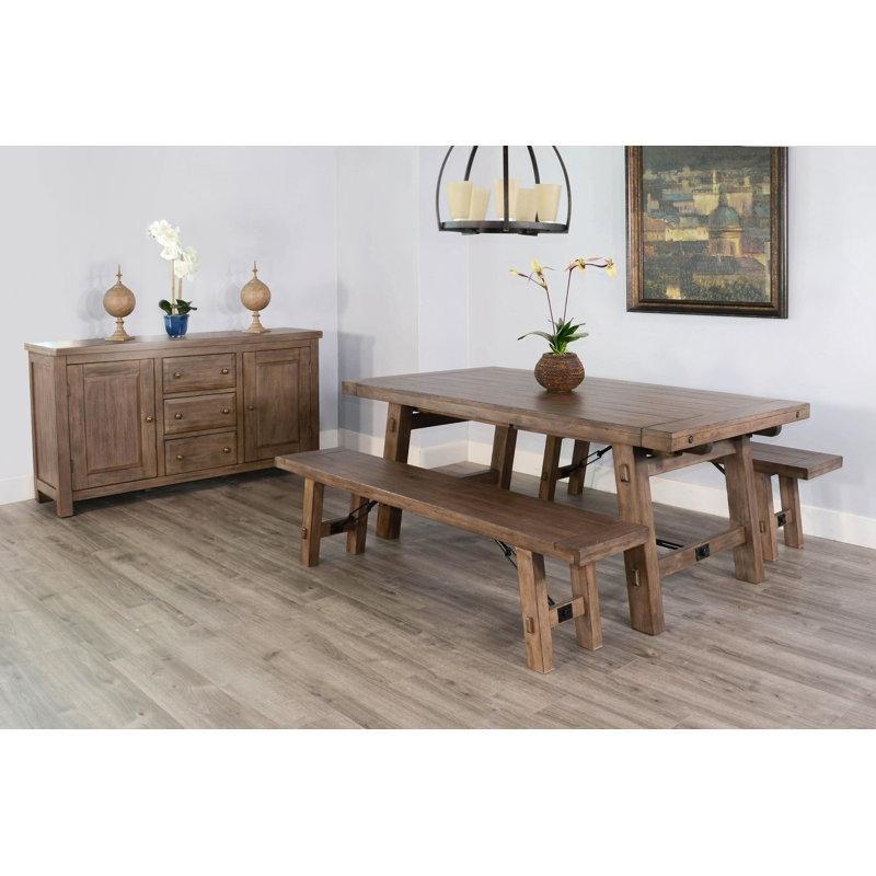 Maun Ağacı Masif Ahşap Uzatılabilir Yemek Masası 106x102 cm - 82465