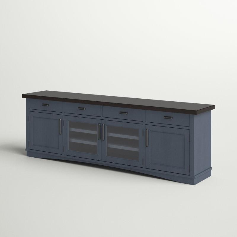 Mavi Endüstriyel Ahşap 88 İnç TV Konsolu 234x46x76 cm - 81010