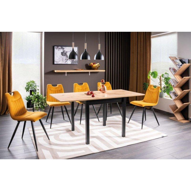 Meşe Zanaatkar ve Siyah Renkli Açılır Yemek Masası 80x80 cm - 82963