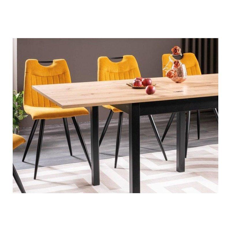 Meşe Zanaatkar ve Siyah Renkli Açılır Yemek Masası 80x80 cm - 82963