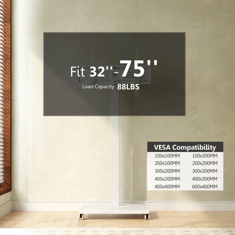 Metal Gövdeli Ayarlanabilir Tekerlekli TV Standı 32-75 İnç 60x40x145 cm - 81394