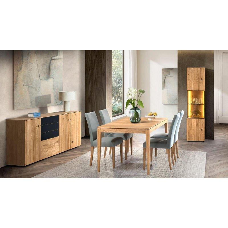 Minura Doğal Meşe ve Grafit Renkli 195 cm Vitrinli TV Ünitesi - 82132