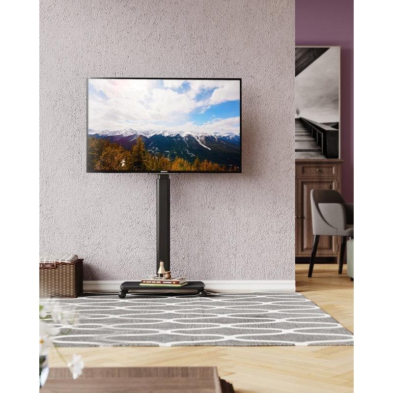 Modern Siyah Tekerlekli TV Standı 32-65 İnç Ayarlanabilir Yükseklik - 81412