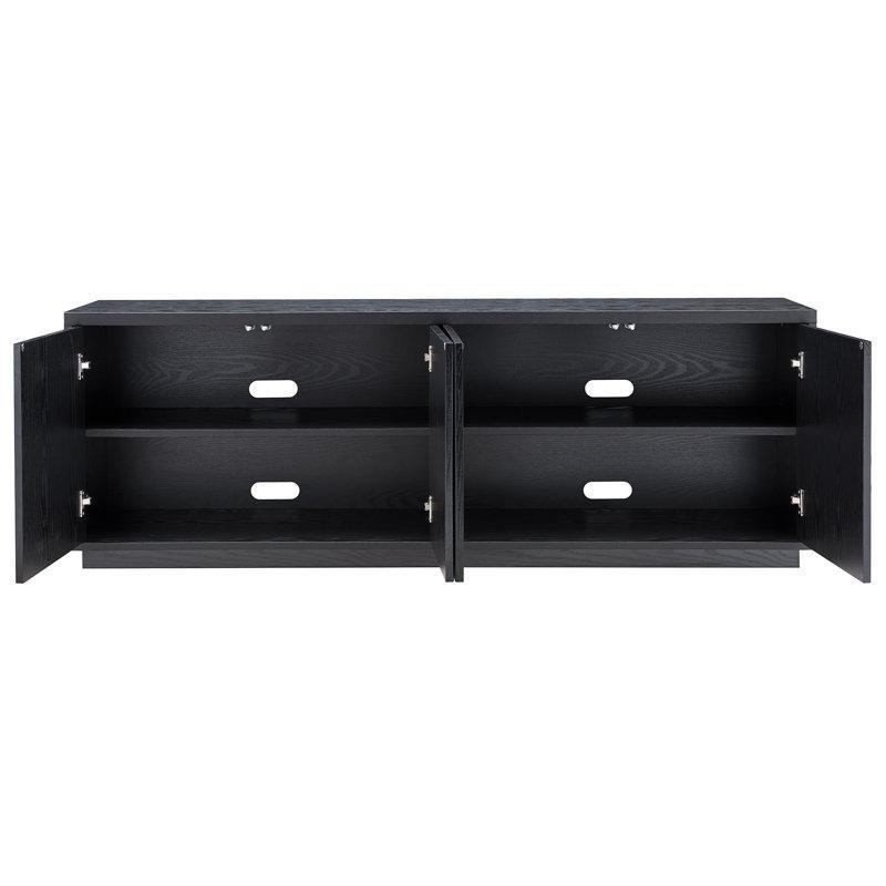 Modern Tasarımlı Koyu Gri Endüstriyel Ahşap TV Konsolu 178x39x61 cm - 80905