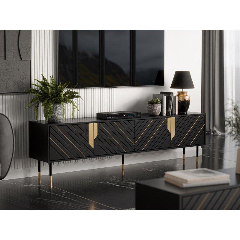 Mountain 4D Siyah Gold Çizgili 204 cm TV Ünitesi - 80689