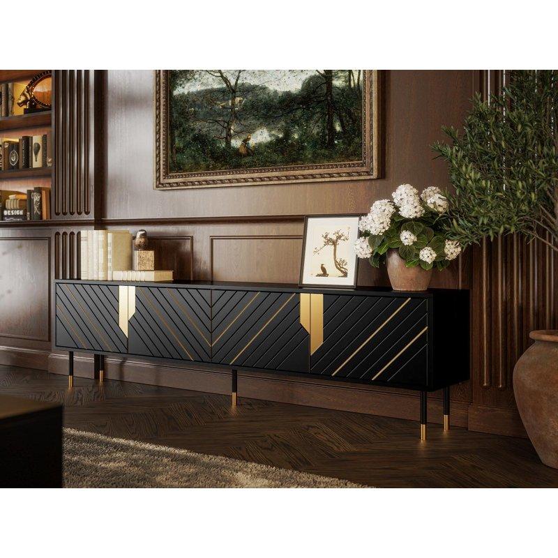 Mountain 4D Siyah Gold Çizgili 204 cm TV Ünitesi - 80689