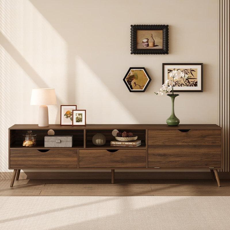 Orta Yüzyıl Tasarımlı Doğal Ahşap TV Konsolu 180 cm - 80911