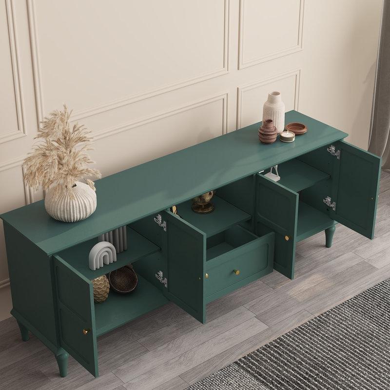 Orta Yüzyıl Tasarımlı Yeşil MDF TV Konsolu 170 cm - 80824