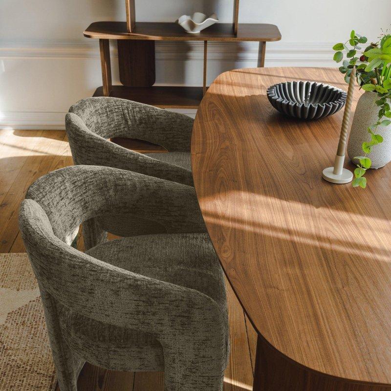 Oval Ceviz Kaplı MDF Yemek Masası 200x100 cm - 82846