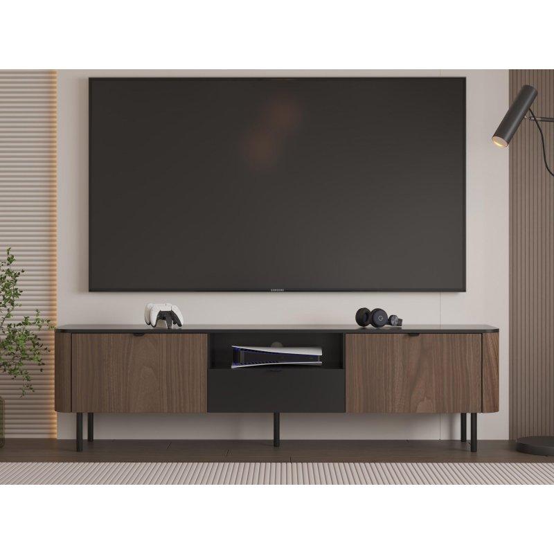 Pero 200 cm Siyah ve Ceviz Renkli TV Ünitesi - 80515