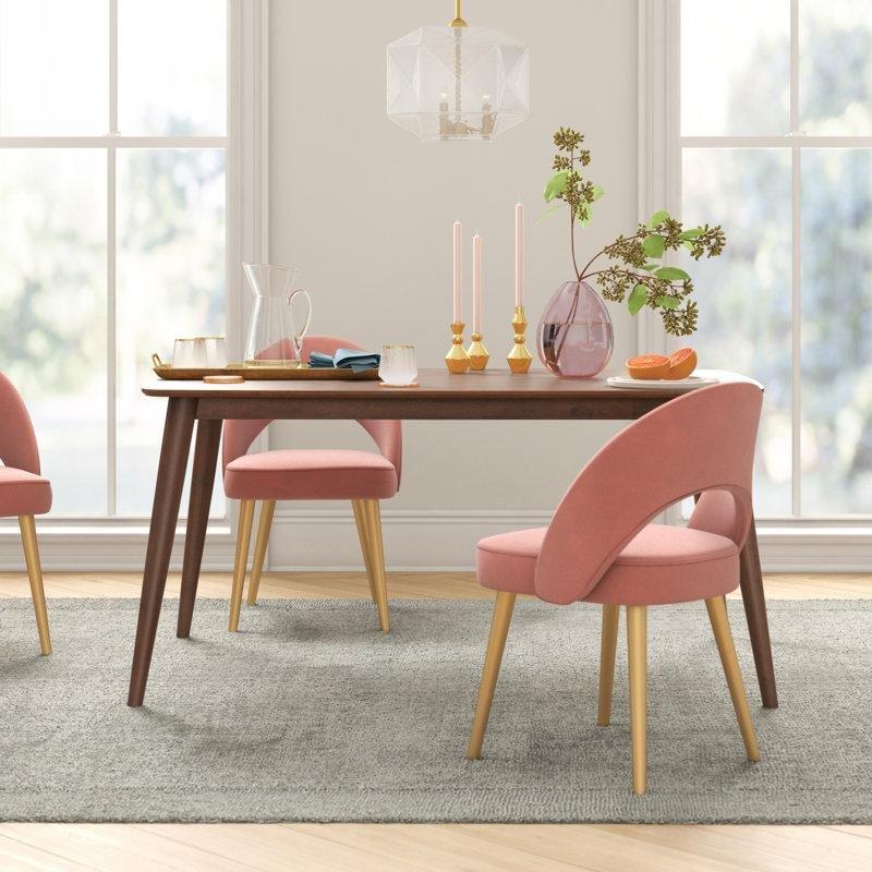 Rubberwood Masif Ahşap Yemek Masası 160x90 cm Konik Bacaklı - 82537