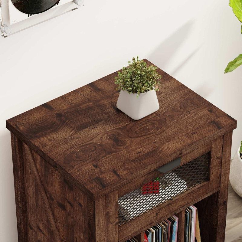 Rustik Meşe Ayarlanabilir Bölmeli Plak Dolabı 67 cm - 81646