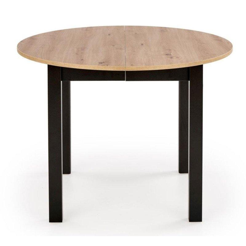 Siyah Ayaklı Meşe Zanaatkar Açılır Yuvarlak Yemek Masası 102x102 cm - 82903