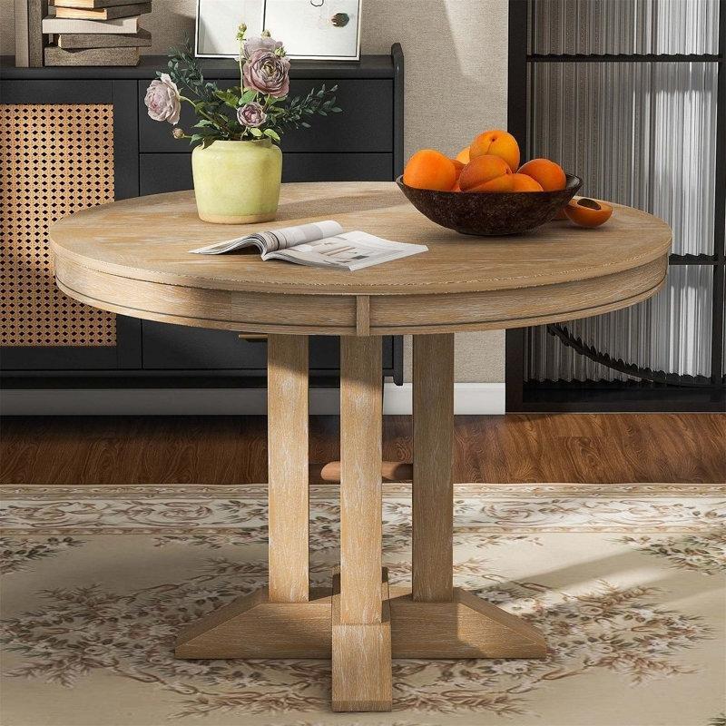 Siyah Çerçeveli Açılır Yuvarlak Yemek Masası 107 cm - 82387