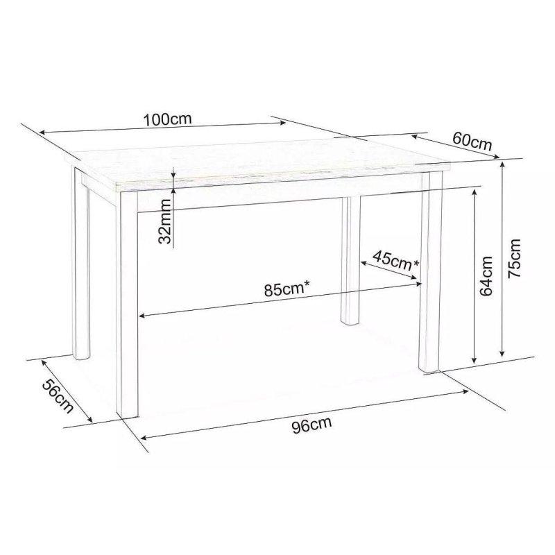 Siyah Çerçeveli Doğal Meşe Zanaatkar 100x60 cm Yemek Masası - 82927