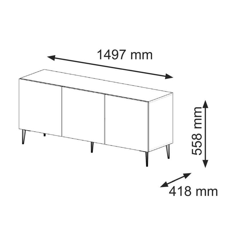 Siyah Çizgili Tasarımlı 150 cm TV Ünitesi - 80542